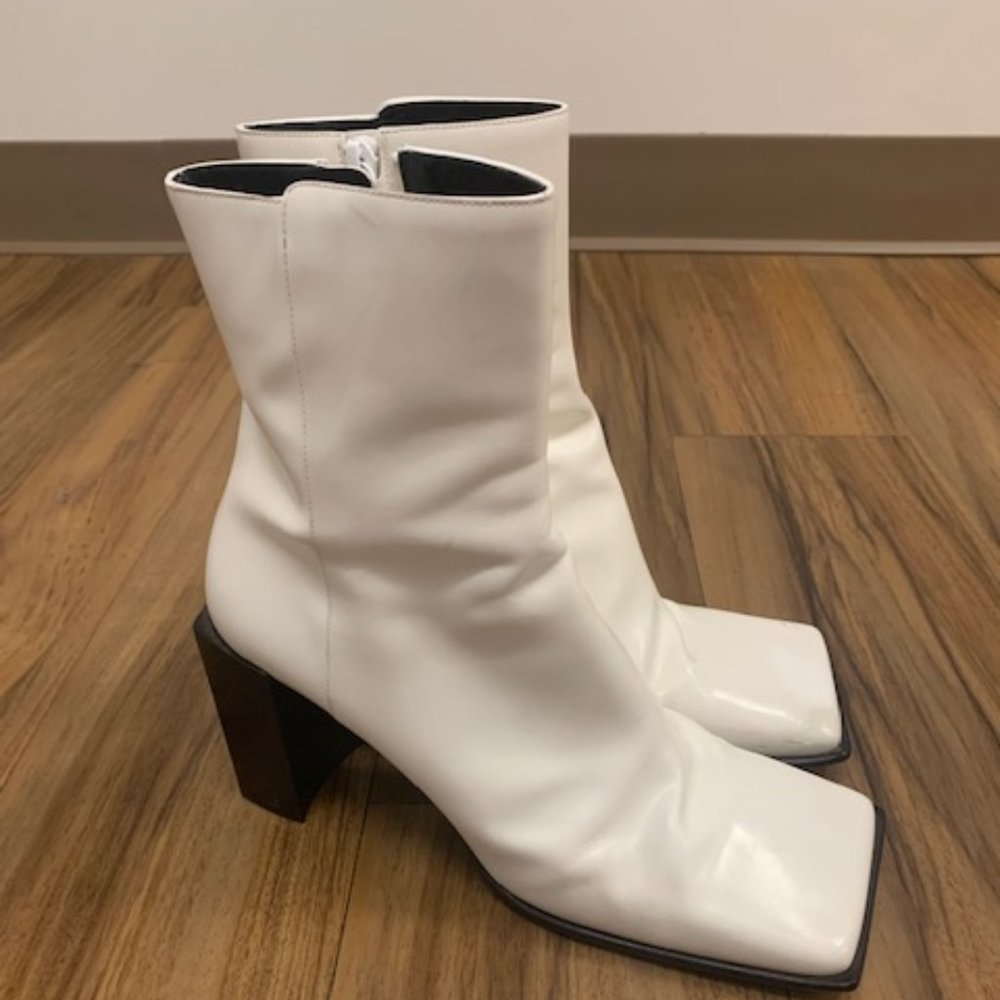 Balenciaga Square Toe Heeled Ankle Boots